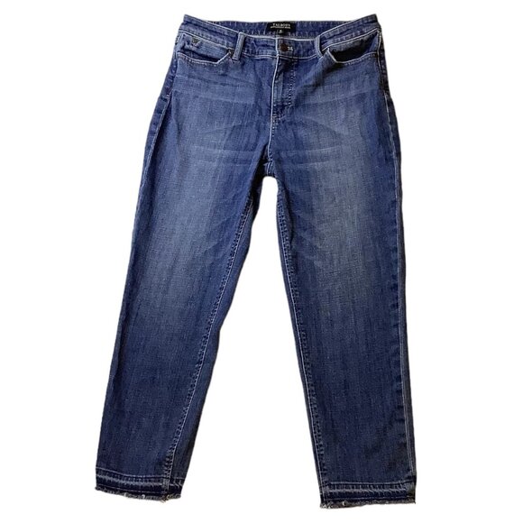 Talbots Mid Rise Ankle Raw Hem Blue Denim Jeans Womens Size 10 - Picture 1 of 11